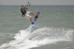 Catchin' Air 3, kite surfing at Nags Head, NC. by Jack Nevitt 